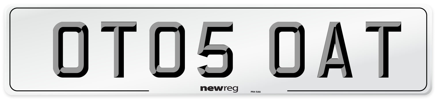 OT05 OAT Number Plate from New Reg